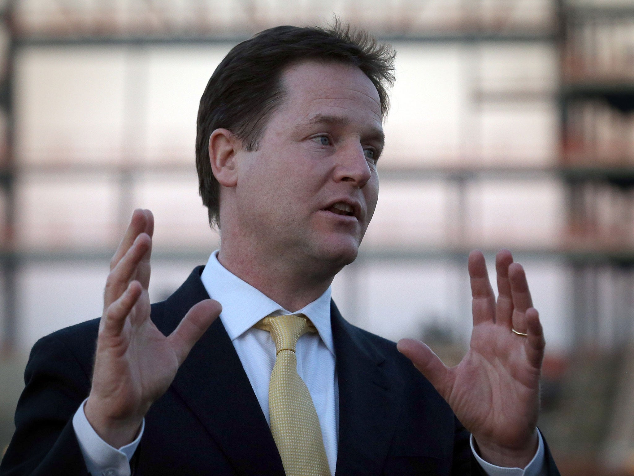 Nick Clegg accused the Conservative Party of 'endless navel-gazing'