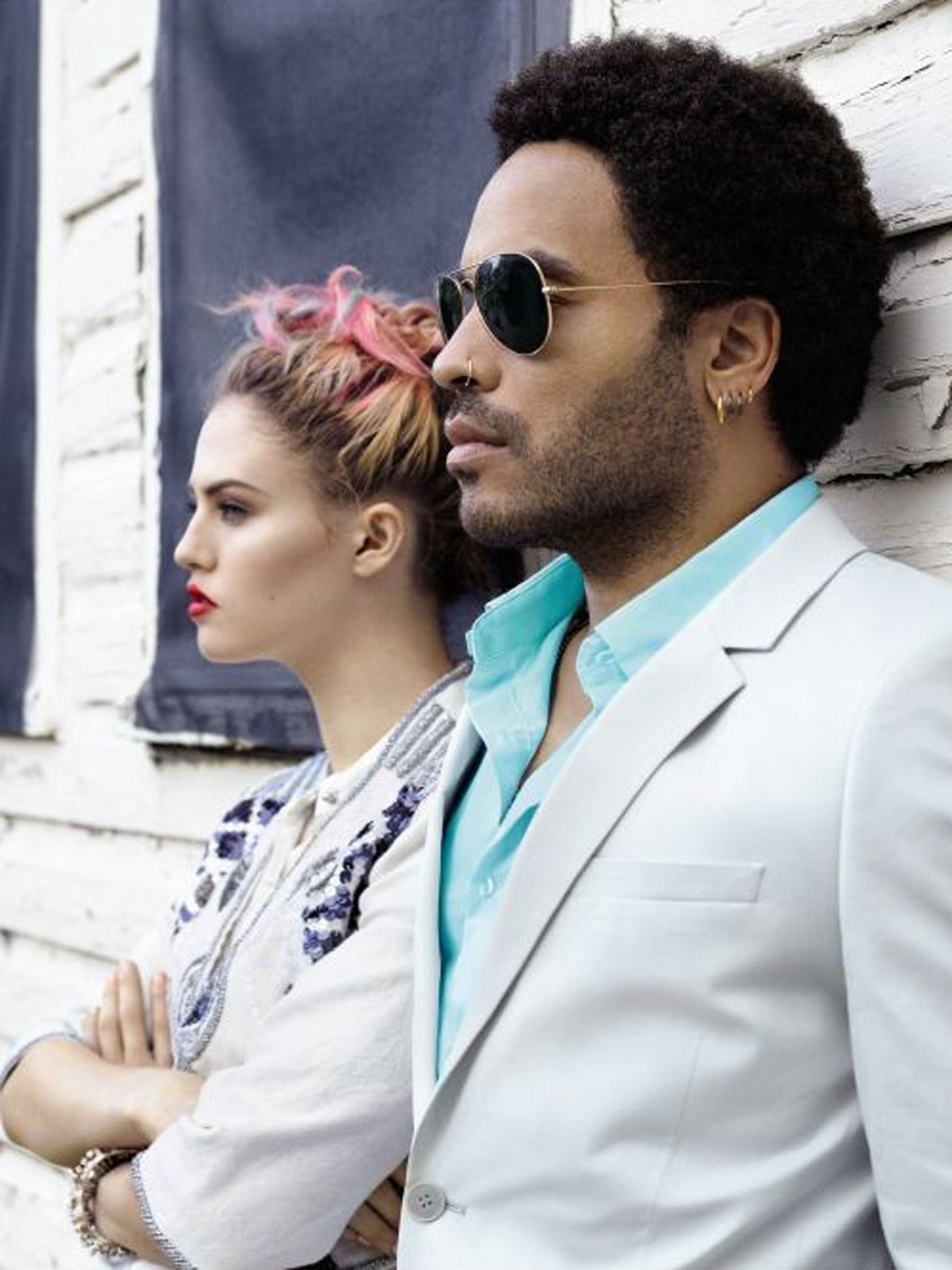 Campaign stars Charlotte Free and Lenny Kravitz