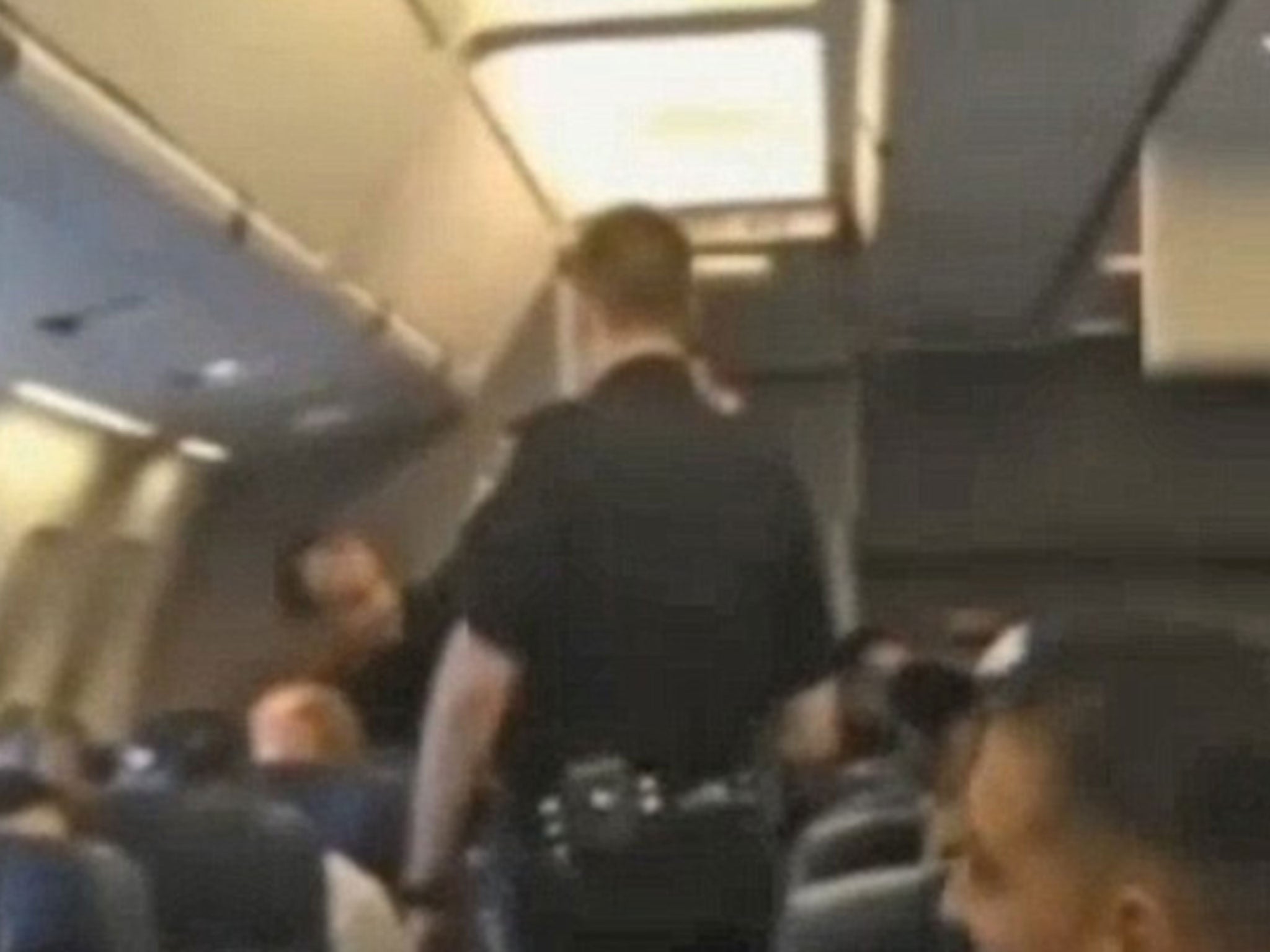 The unnamed woman was handcuffed and removed from the flight by air marshals after it was forced to divert to Kansas.