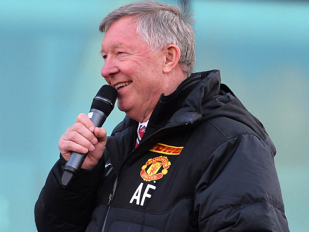Ferguson challenged the United players to win the league three times in a row