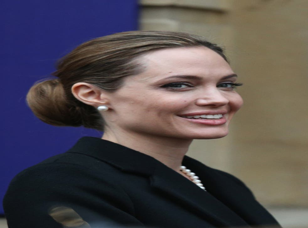 Angelina Jolie during the G8 Meeting which she attended with William Hague in April