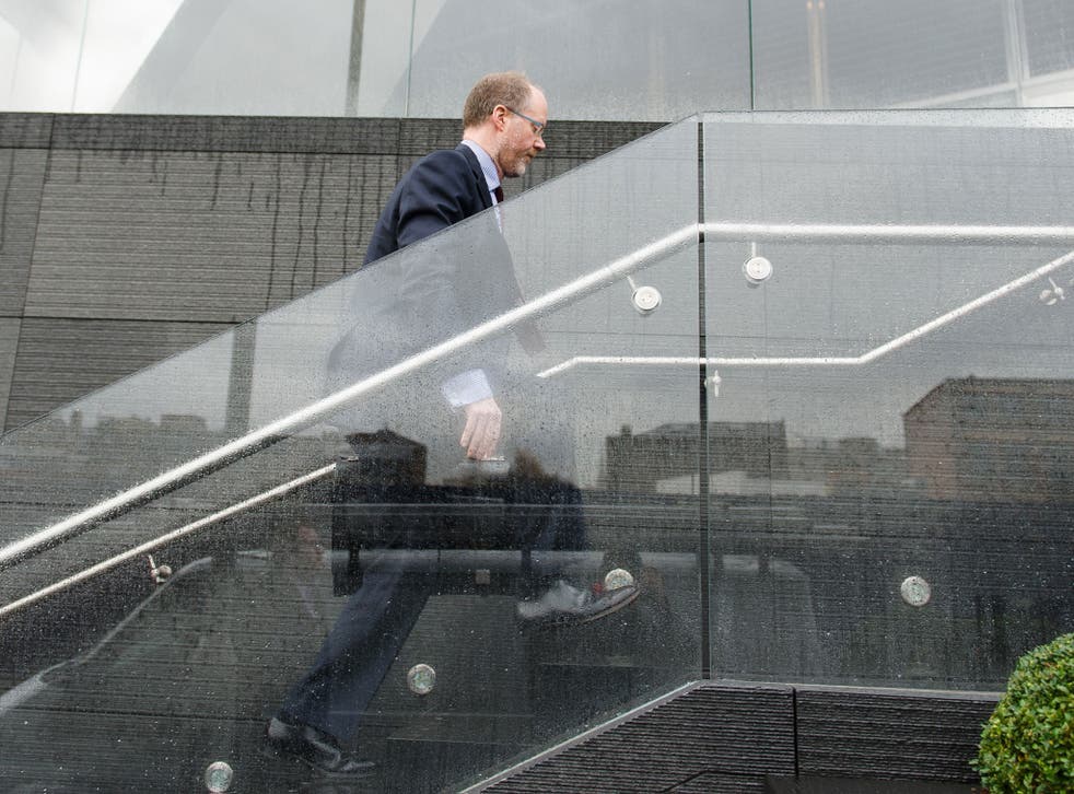 Former director-general of the BBC George Entwistle arrives at the building housing a London solicitors office in central London, on November 26, 2012, the venue of the BBC's Pollard Review.