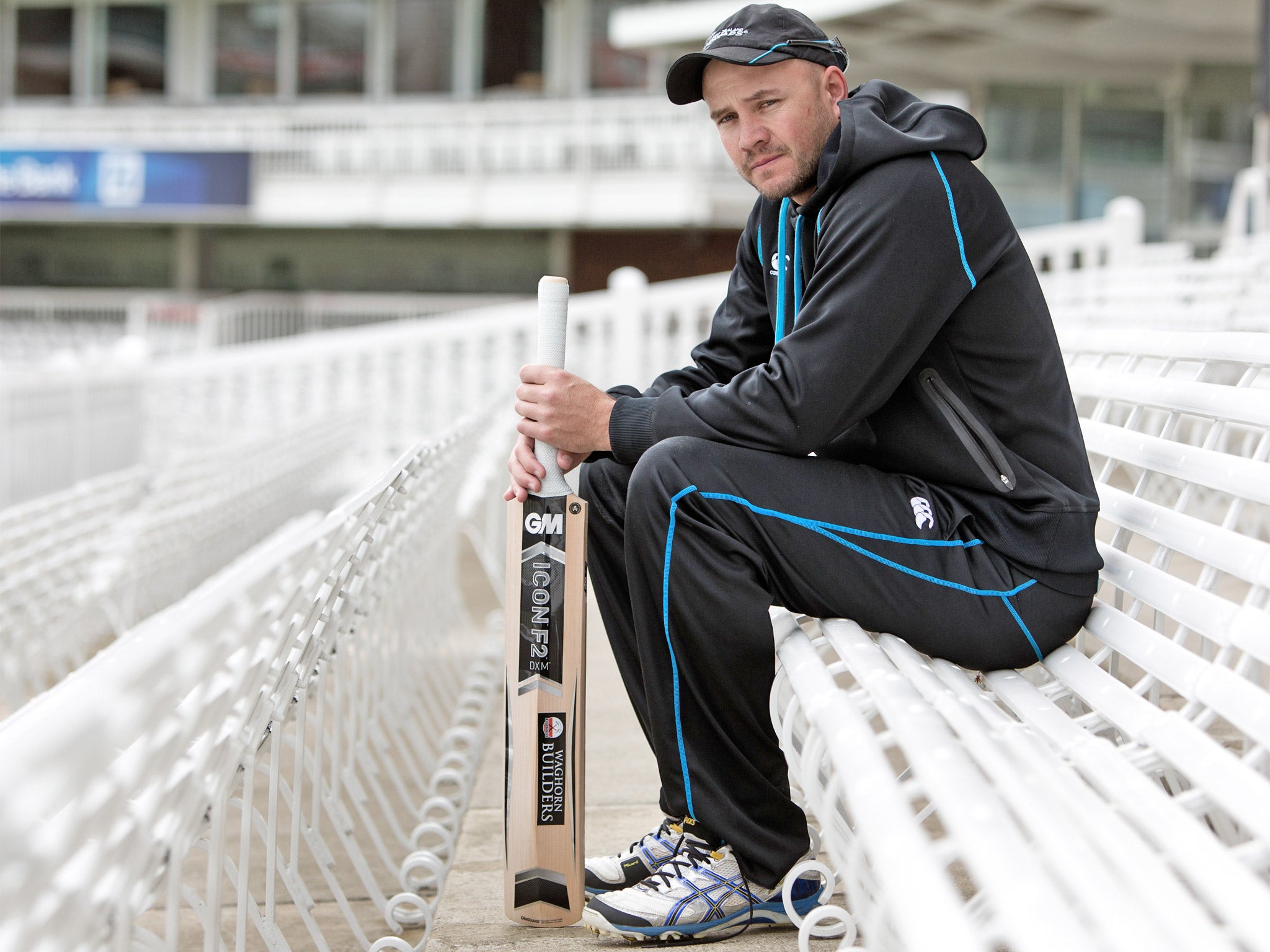 Peter Fulton – who is actually 1.98m tall – at Lord’s yesterday