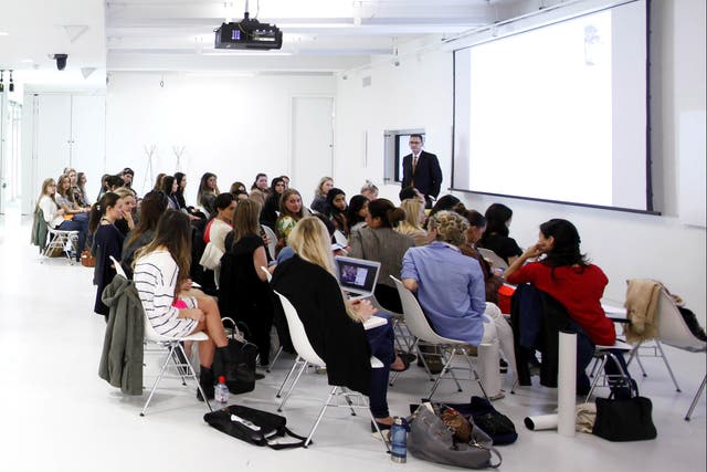 School of frocks: students at the Condé Nast College of Fashion and Design in London