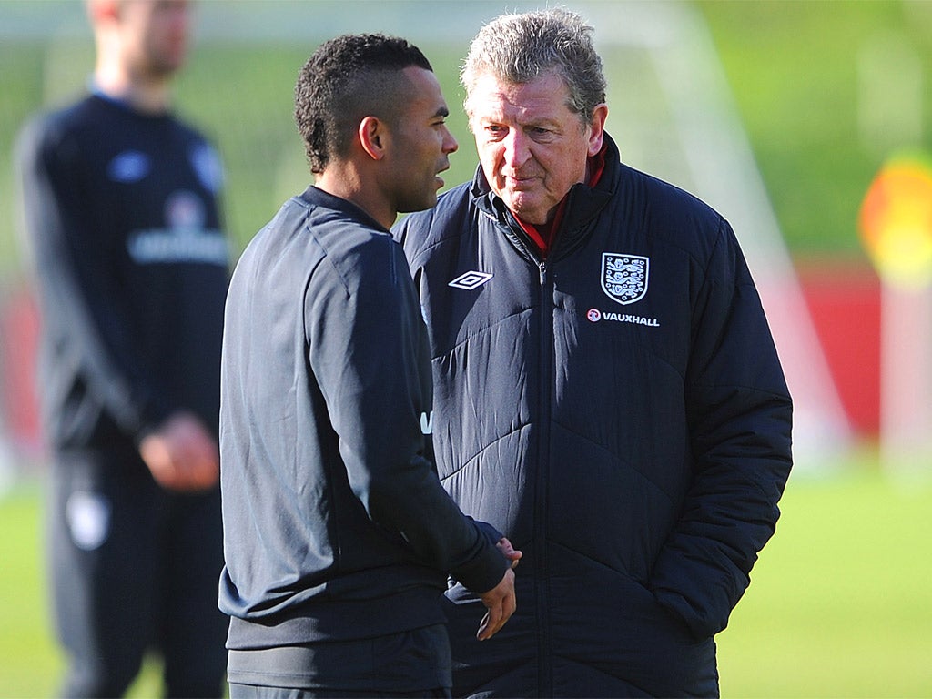 Roy Hodgson wants Ashley Cole to be captain in recognition of the defender winning his 100th cap