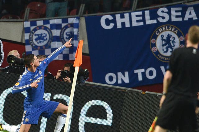 Torres salutes the Chelsea fans after the Spaniard gave Chelsea the lead