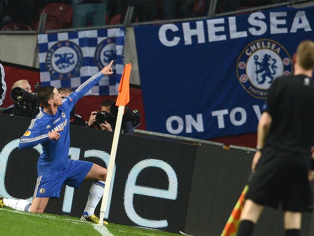 Torres salutes the Chelsea fans after the Spaniard gave Chelsea the lead