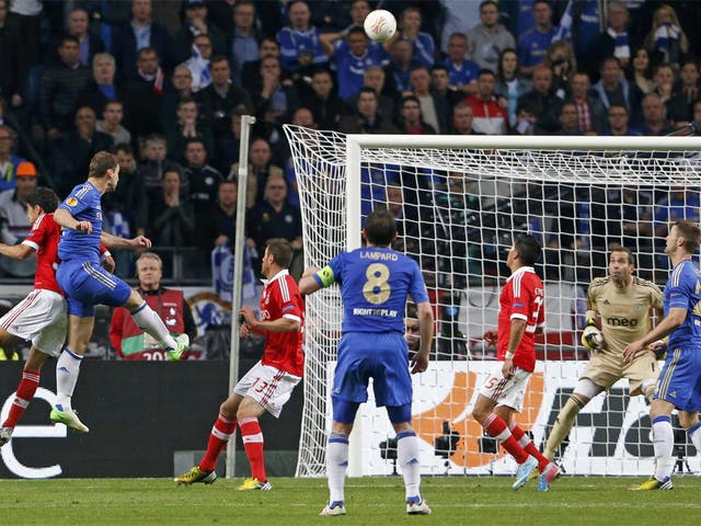 Branislav Ivanovic rises to head home Chelsea’s winning goal 