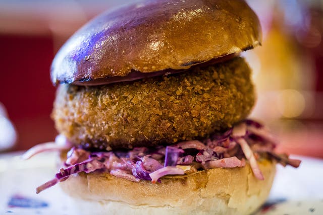 It might look a little like a veggie burger, but is in fact a pulled pork patty