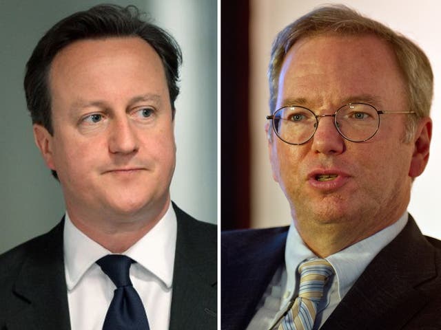 David Cameron is meeting Google's executive chairman at the Prime Minister's Business Advisory Group