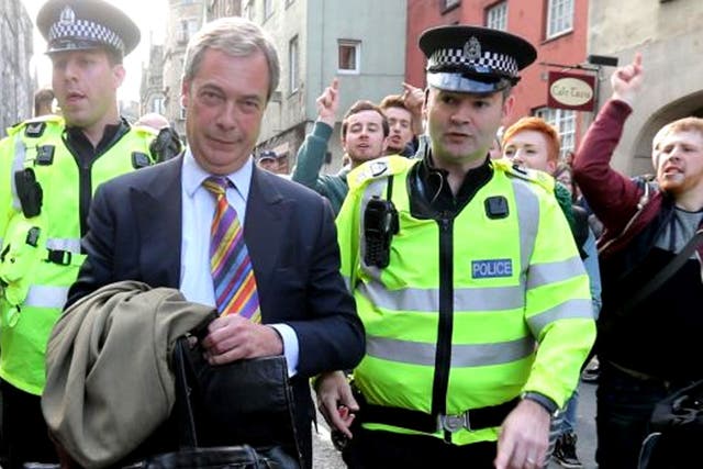 Ukip leader Nigel Farage in Scotland last month