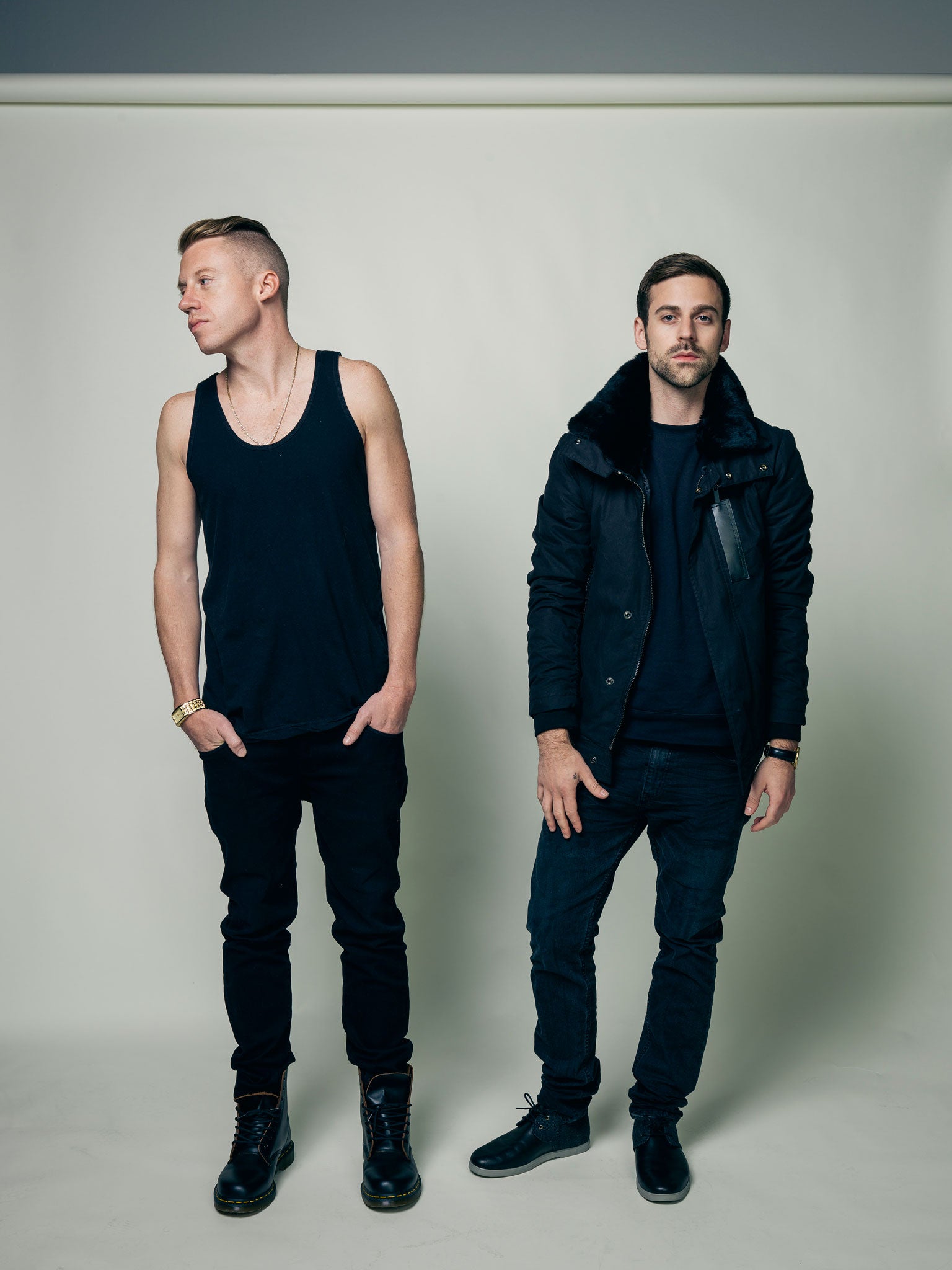 Rap artist Macklemore with his producer and business partner Ryan Lewis