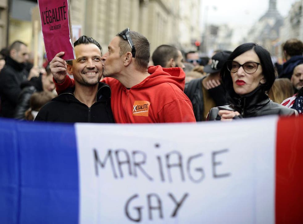 A pro-gay marriage demonstration in Paris in April 2013