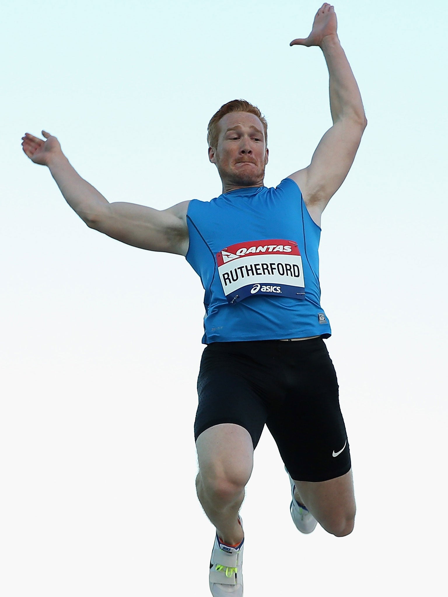 Leap off: Olympic champion Greg Rutherford finished third in Shanghai