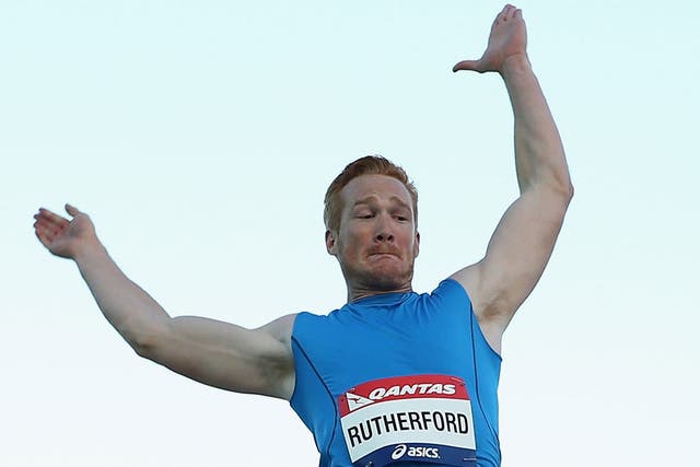 Leap off: Olympic champion Greg Rutherford finished third in Shanghai