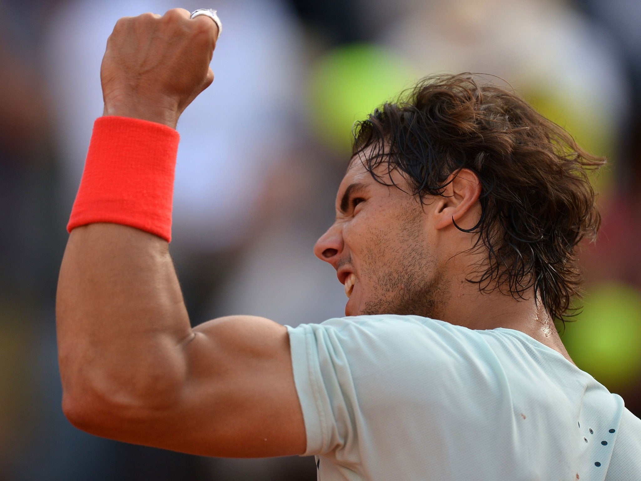 Roman empire: Rafael Nadal celebrates as he closes in on a seventh Masters title in the Italian capital