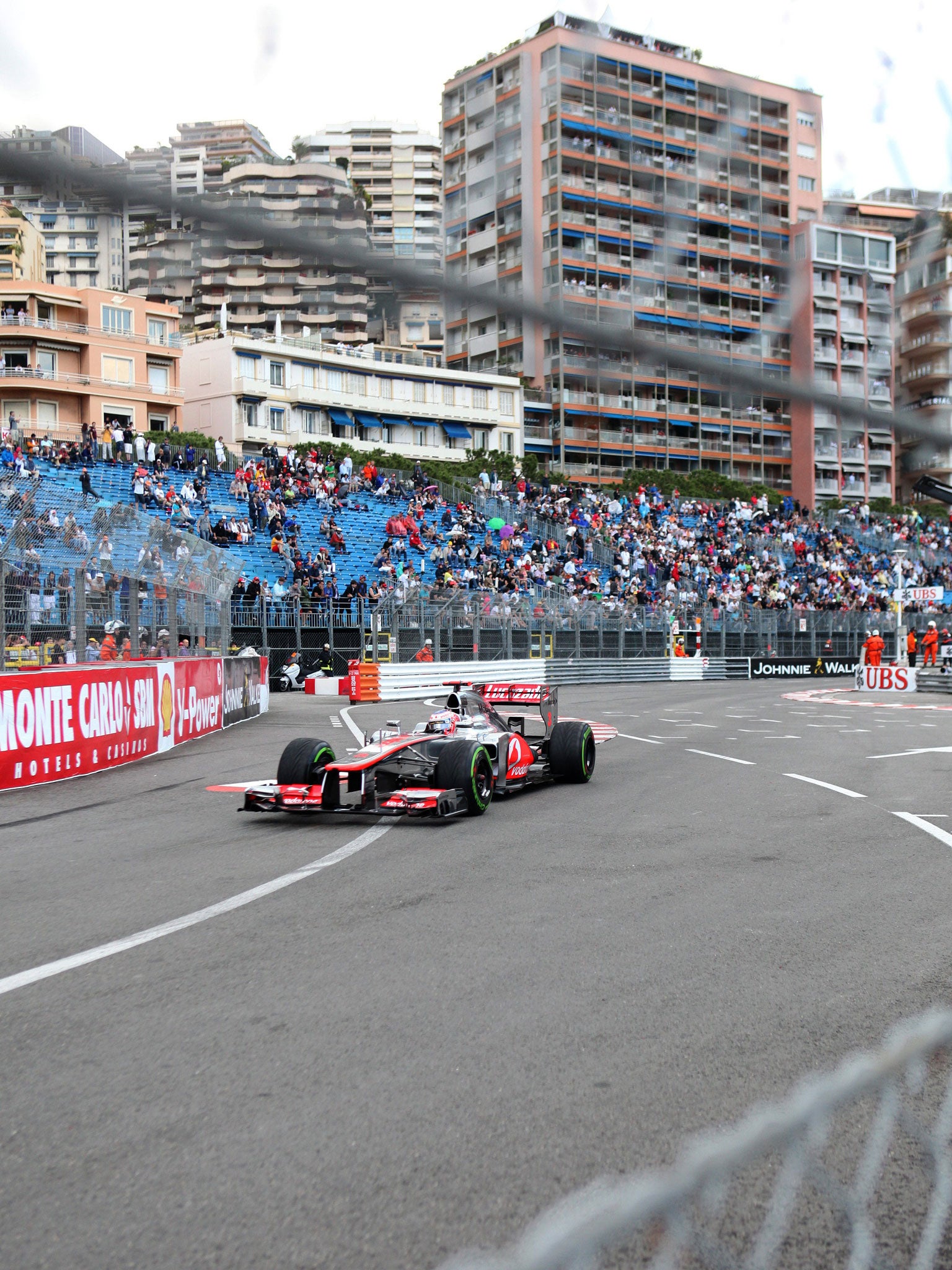 Jenson Button at Monaco 2012, when he failed to finish