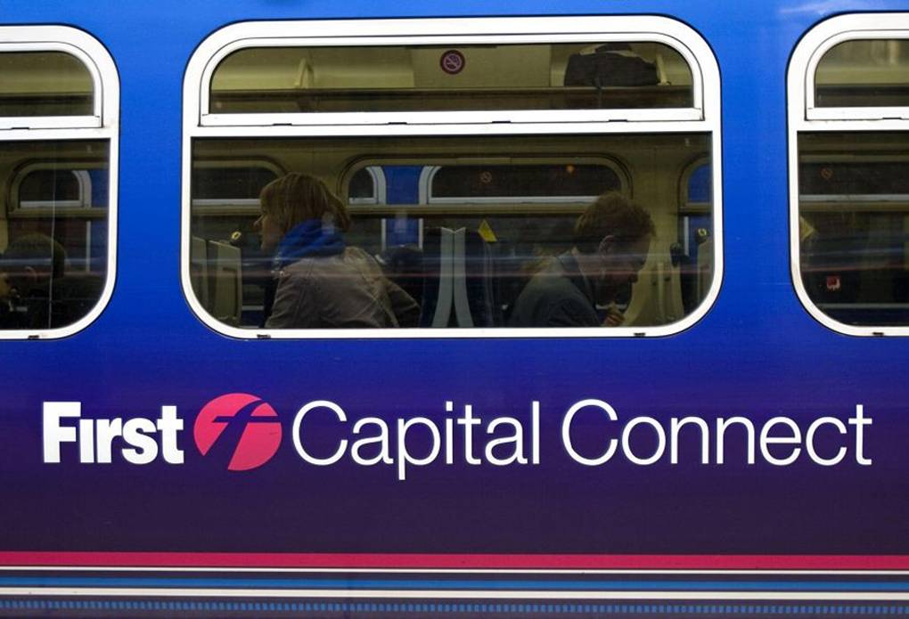 Commuters on a First Capital Connect Service as FirstGroup announced a £615 million fundraising and cancelled its dividend after plans to turn around the business were derailed by the West coast mainline fiasco