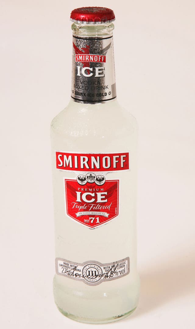 Bottles of Smirnoff Ice were used to toast the nuptials of Verity Evetts and Christopher Buchanan