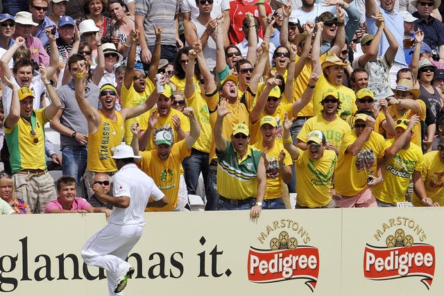 Australian cricket fans during a Test match at Lord’s