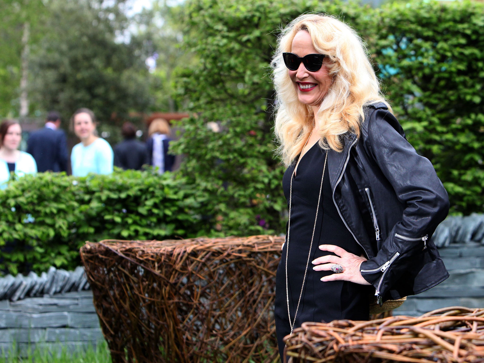 Jerry Hall, model and ex-wife of Mick Jagger, pictured on the press day of the annual Chelsea Flower Show in London