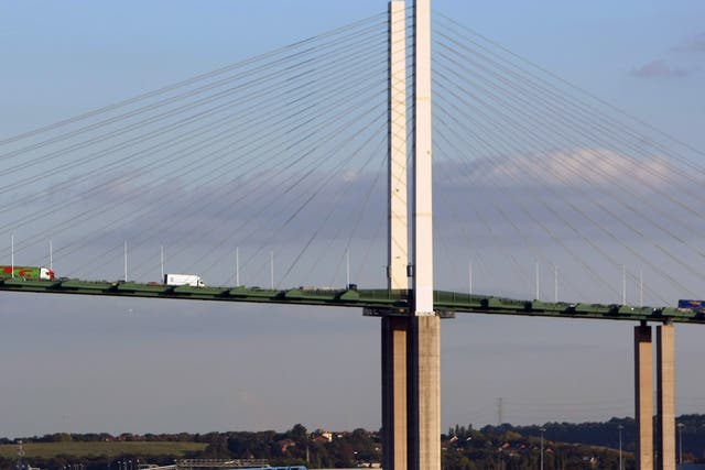 The Queen Elizabeth II bridge linking Essex and Kent across the Thames