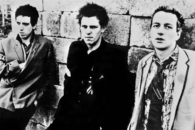 Picture dated 1978 of British punk rockers from the band The Clash, Joe Strummer (R), Mick Jones (C) and Paul Simonon.