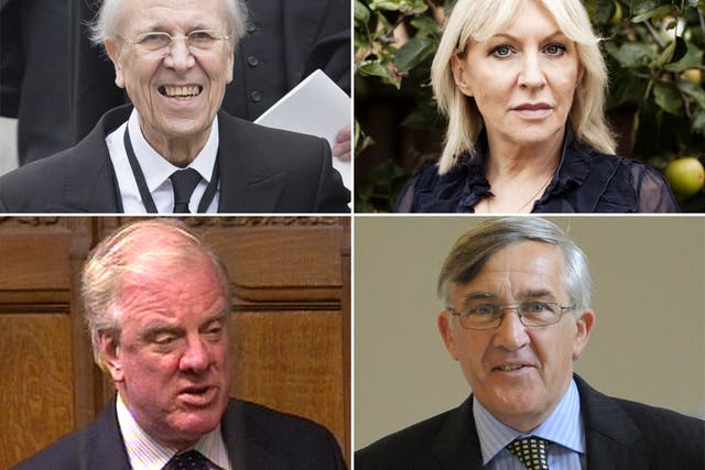 Tory rebels (clockwise from top right): Lord Tebbit, former Cabinet minister; Nadine Dorries, MP for Mid-Bedfordshire; Gerald Howarth, MP for Aldershot and former Defence minister; Edward Leigh, 
MP for Gainsborough