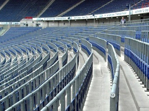 German side Hannover 96's stadium. Rows of rail seats adapt to allow safe-standing areas when required