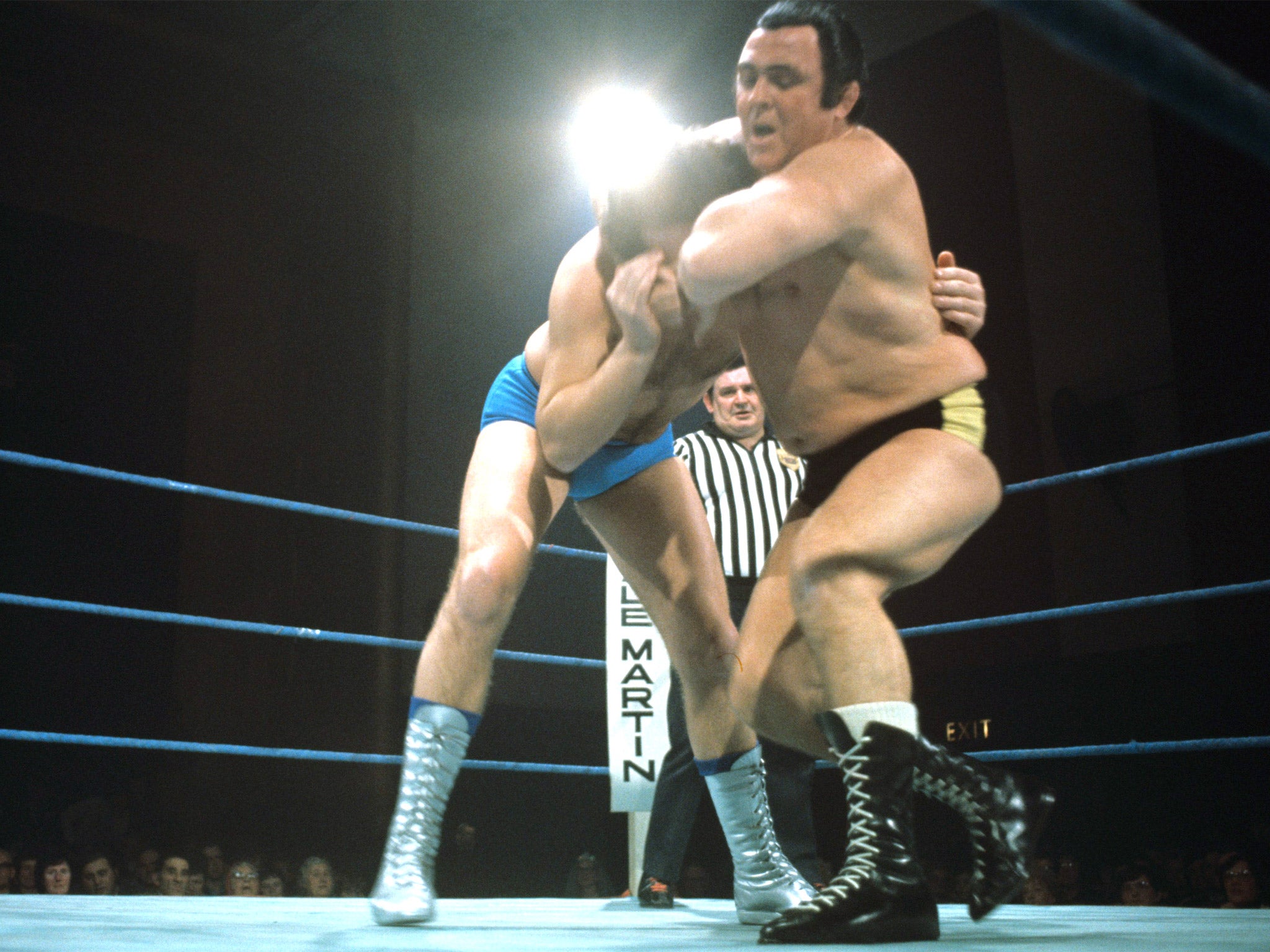 Mick McManus gets to grips with an opponent