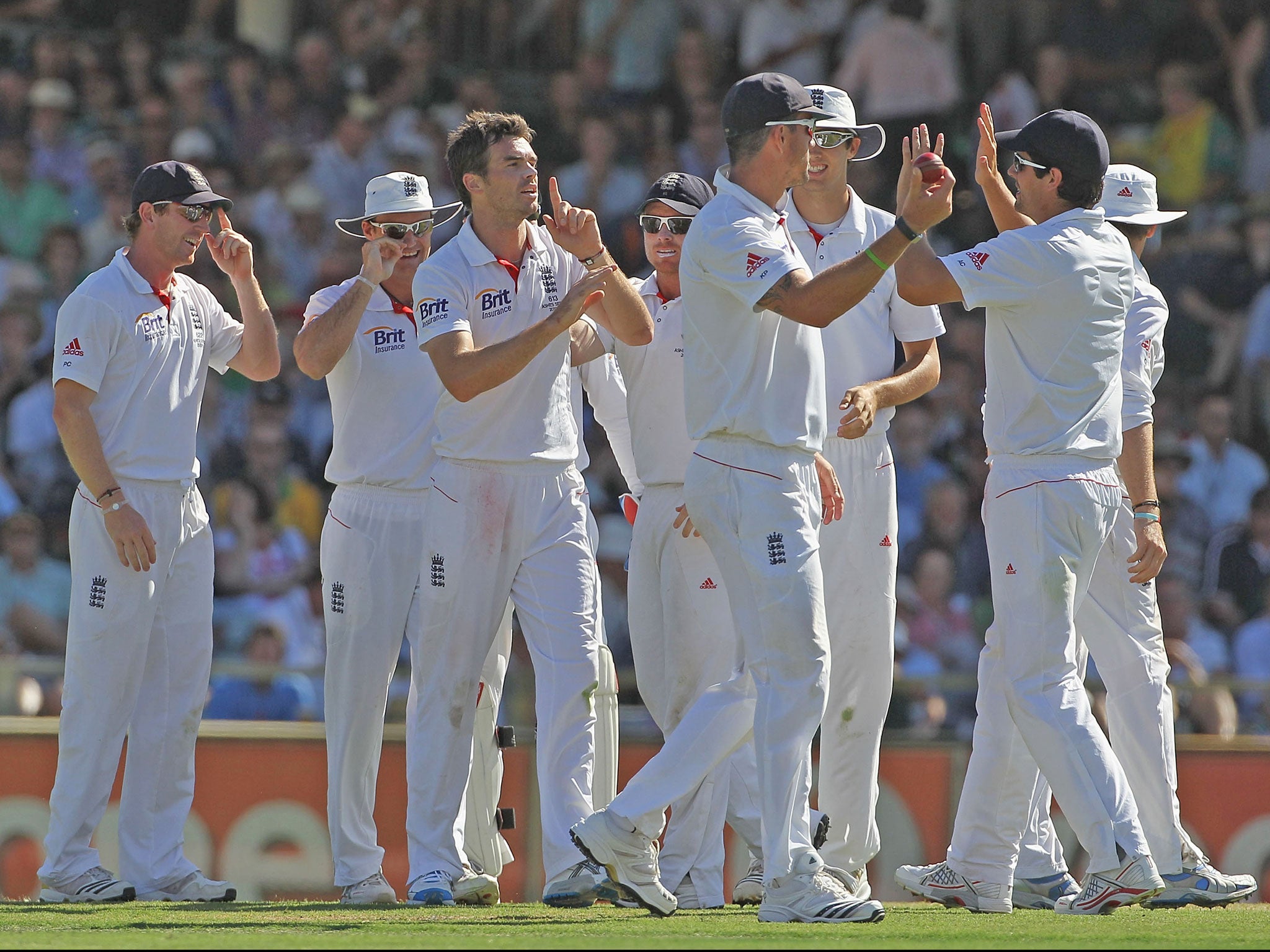 England and James Anderson were reeling in the Perth heat, giving Johnson the confidence to start a war of words with the Lancashire bowler on his lack of recent wickets. Johnson piped up: “Why are you chirping now mate, not getting any wickets?” The two