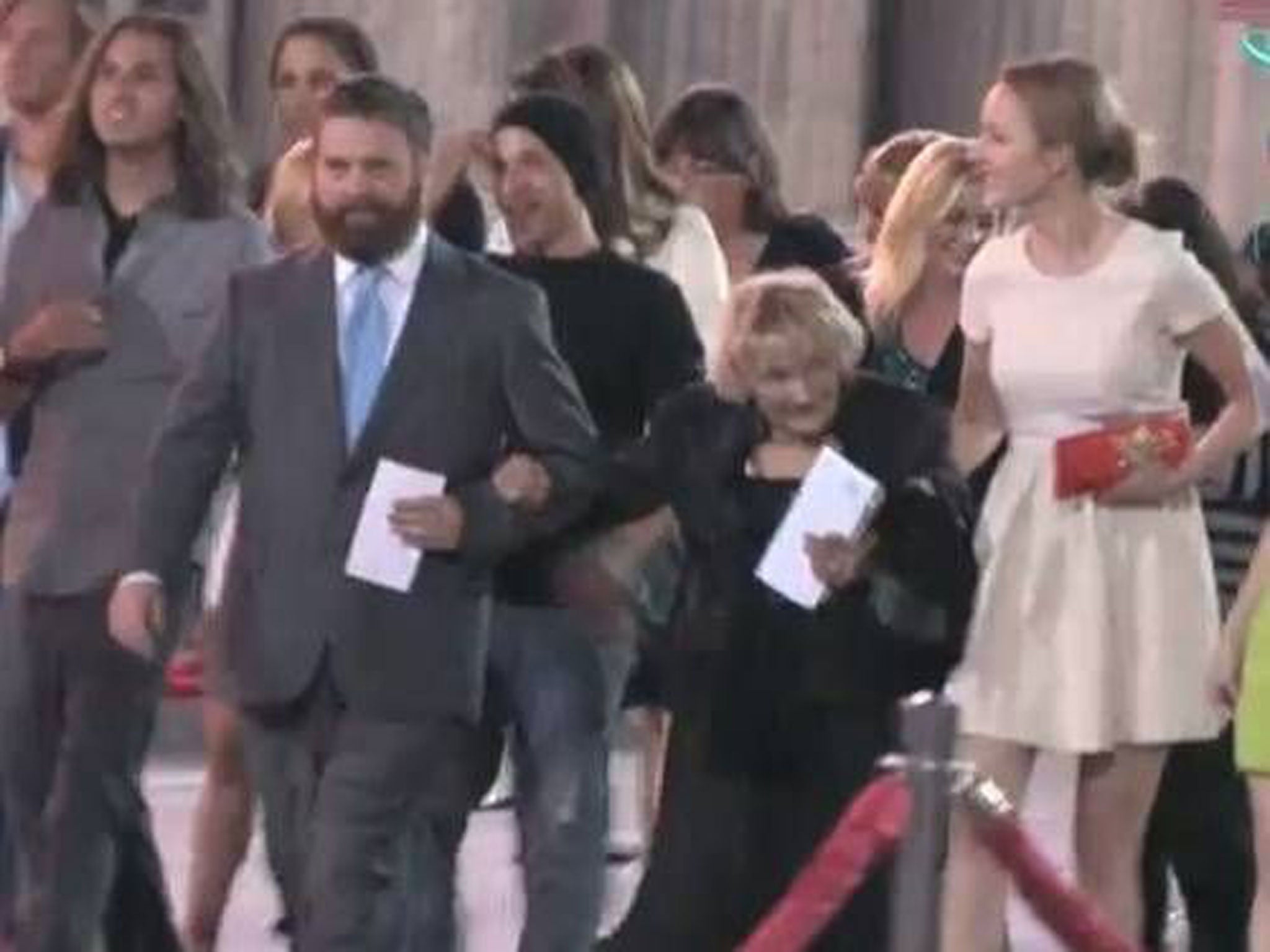 Galifianakis reportedly invited Elizabeth “Mimi” Haist, 87, to the Los Angeles premiere of the third of his Hangover films