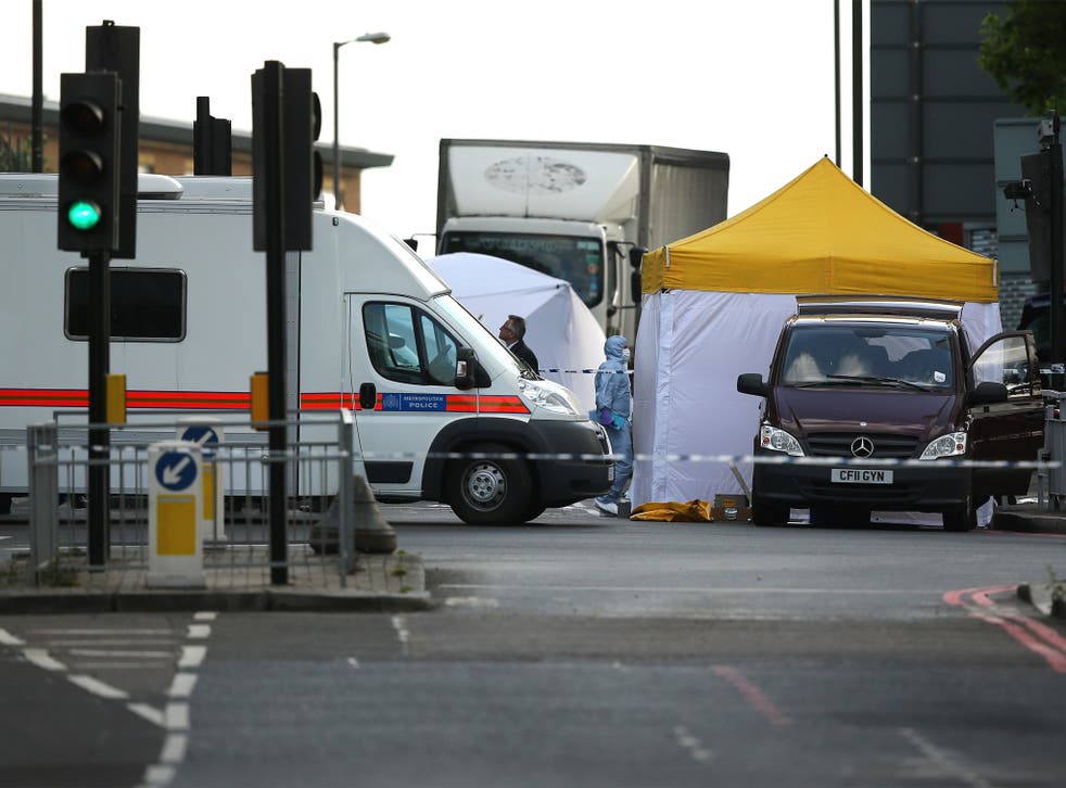Crime Officers at the scene in Woolwich