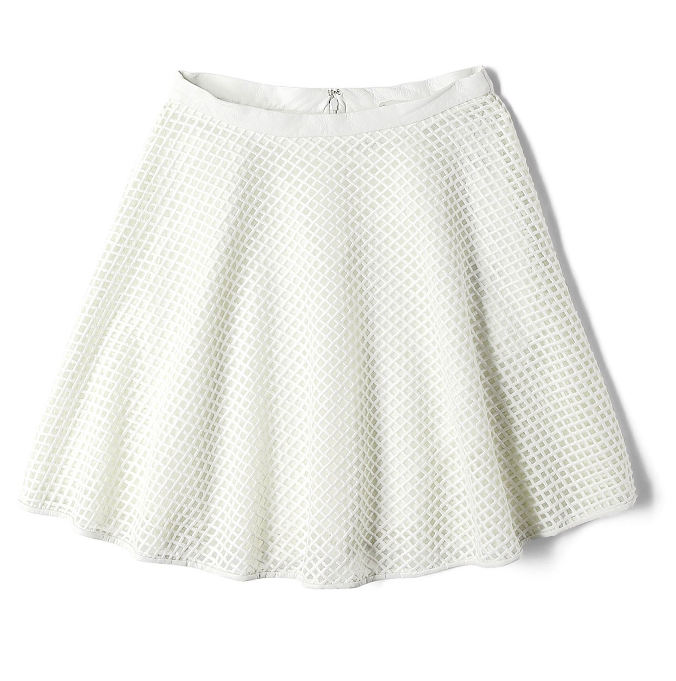 DKNY's lattice leather and tulle circle skirt, £265, my-wardrobe.com