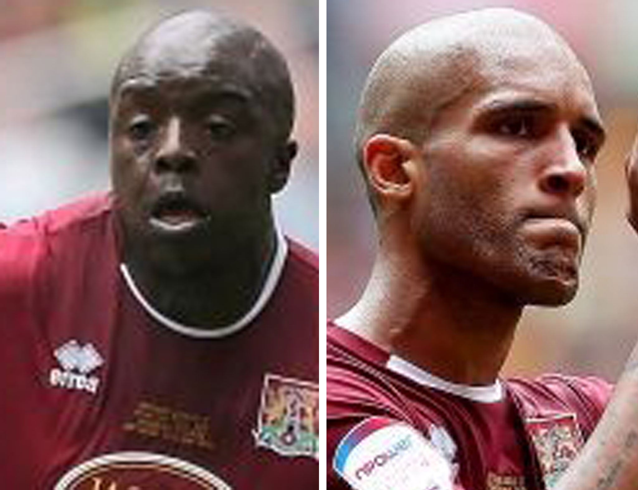 Northampton Town's Adebayo Akinfenwa (left) and Clarke Carlisle (right) were targeted by allegedly racist tweets