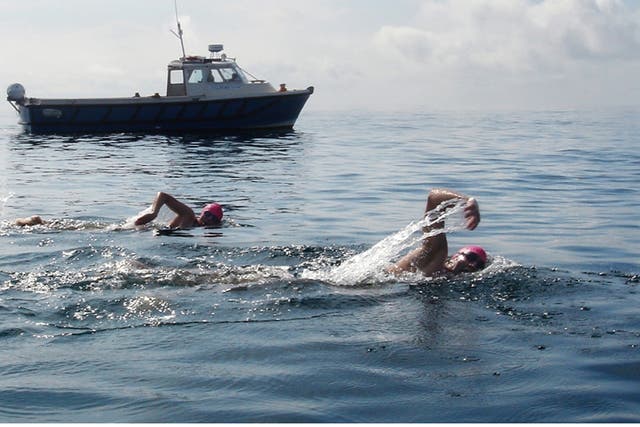 Chill factor: swimmers take on Corryvreckan