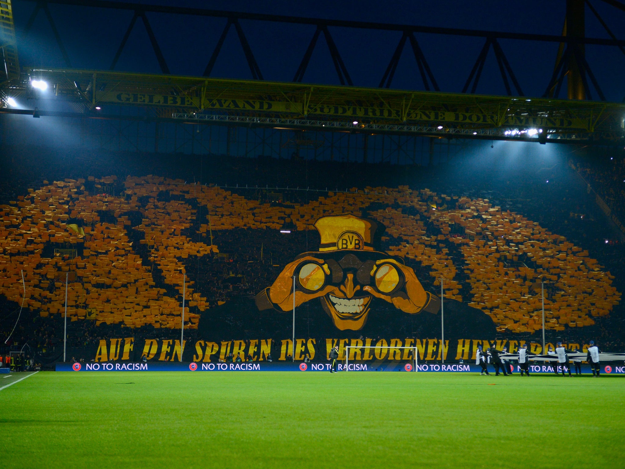 An incredible display put on by Dortmund fans at the Westfalenstadion