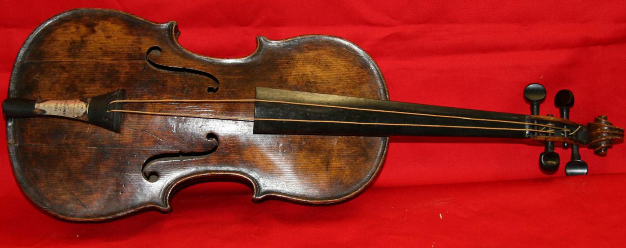 The violin which was played by Wallace Hartley on the sinking ship in 1912