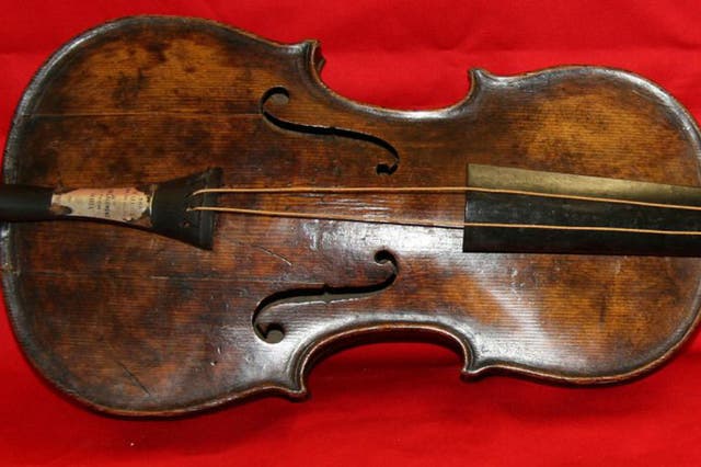 The violin which was played by Wallace Hartley on the sinking ship in 1912