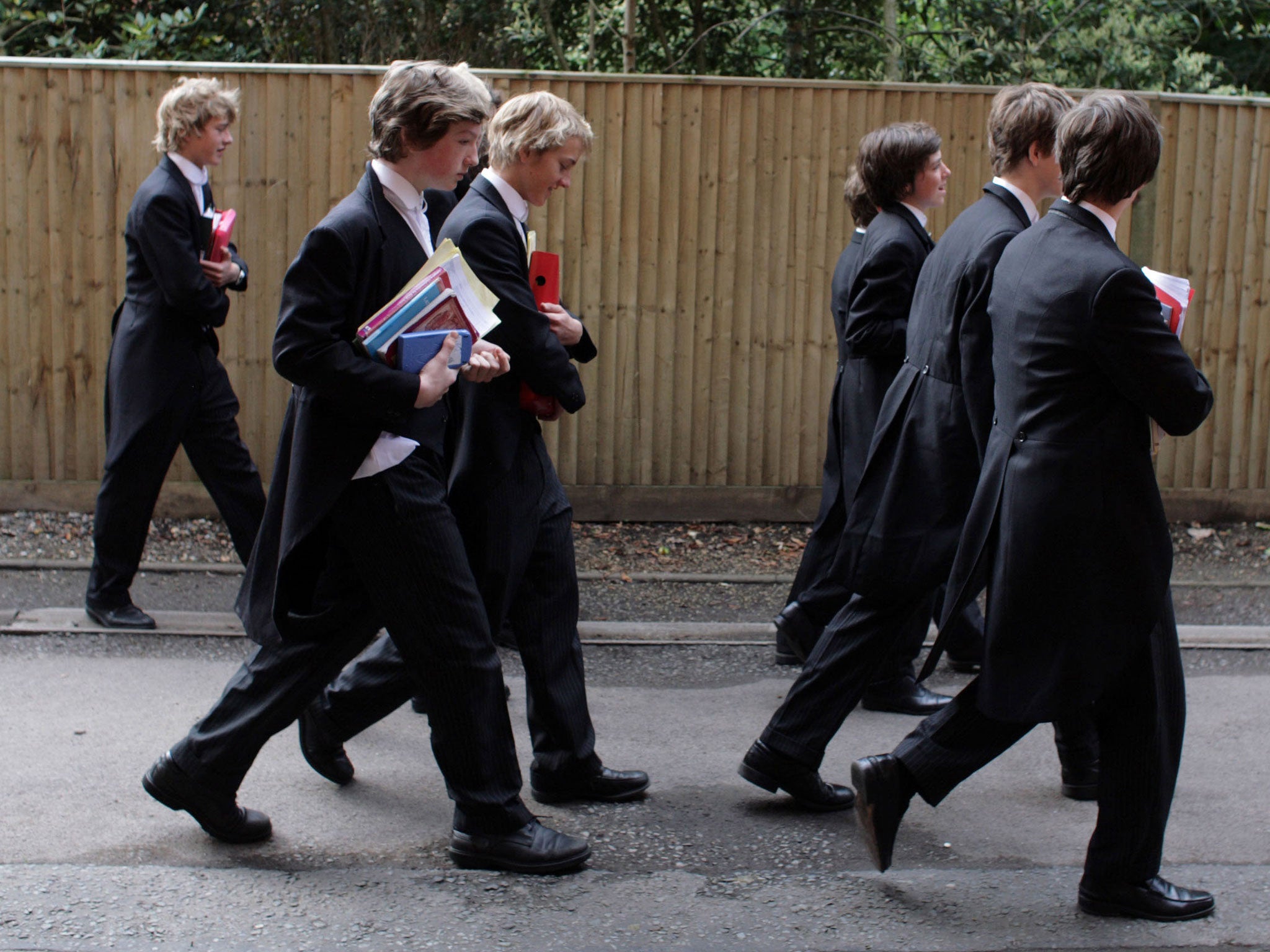 Boys make their way to classes at Eton