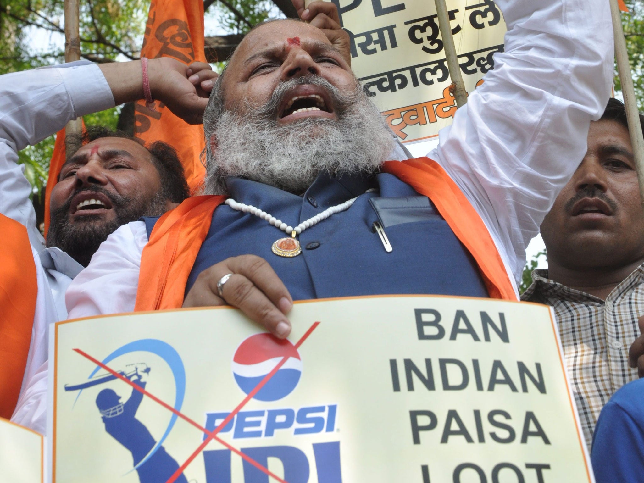 Protests over the new IPL allegations. A paisa is an Indian coin, with 100 to a rupee