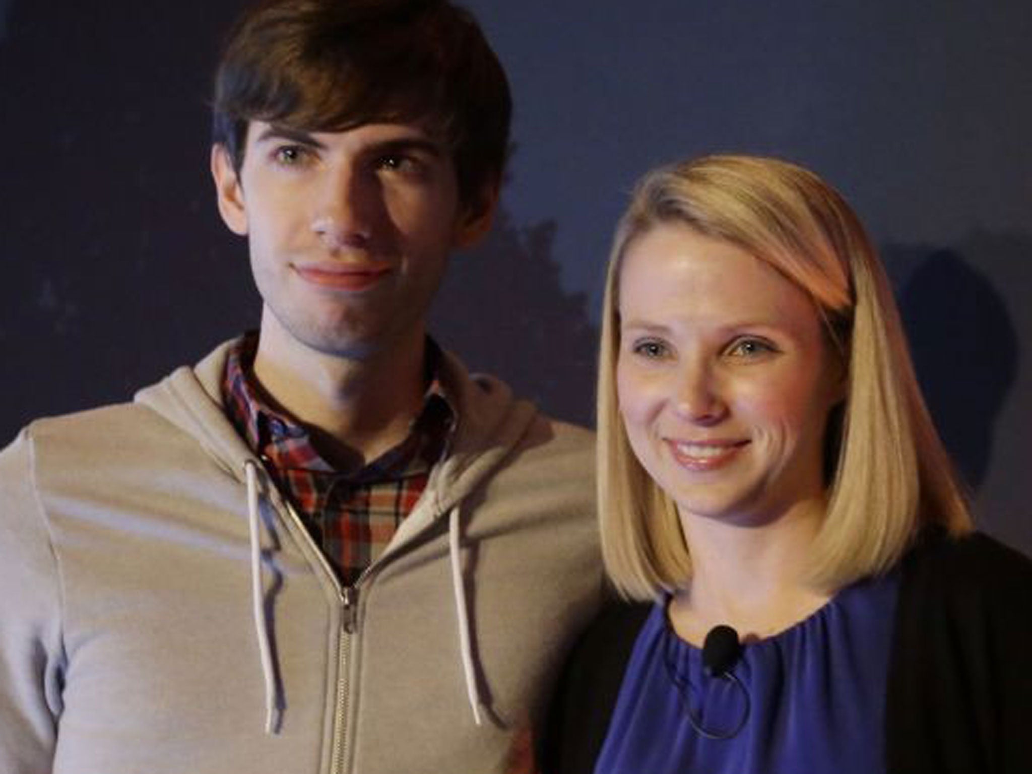 Yahoo CEO Marissa Mayer, and Tumblr Chief Executive David Karp after Yahoo's acquisition of Tumblr