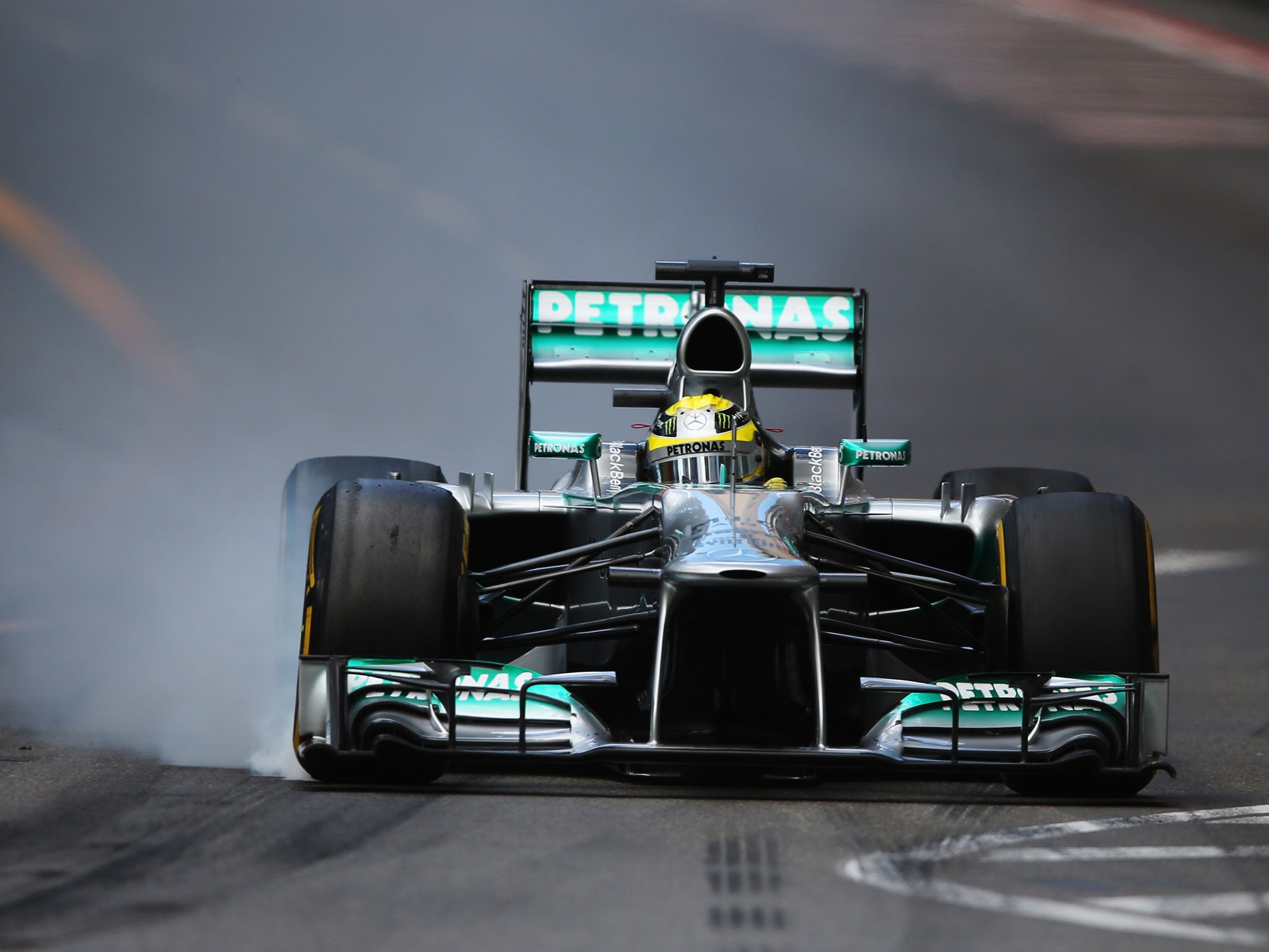 Nico Rosberg of Germany and Mercedes GP drives during the final practice session