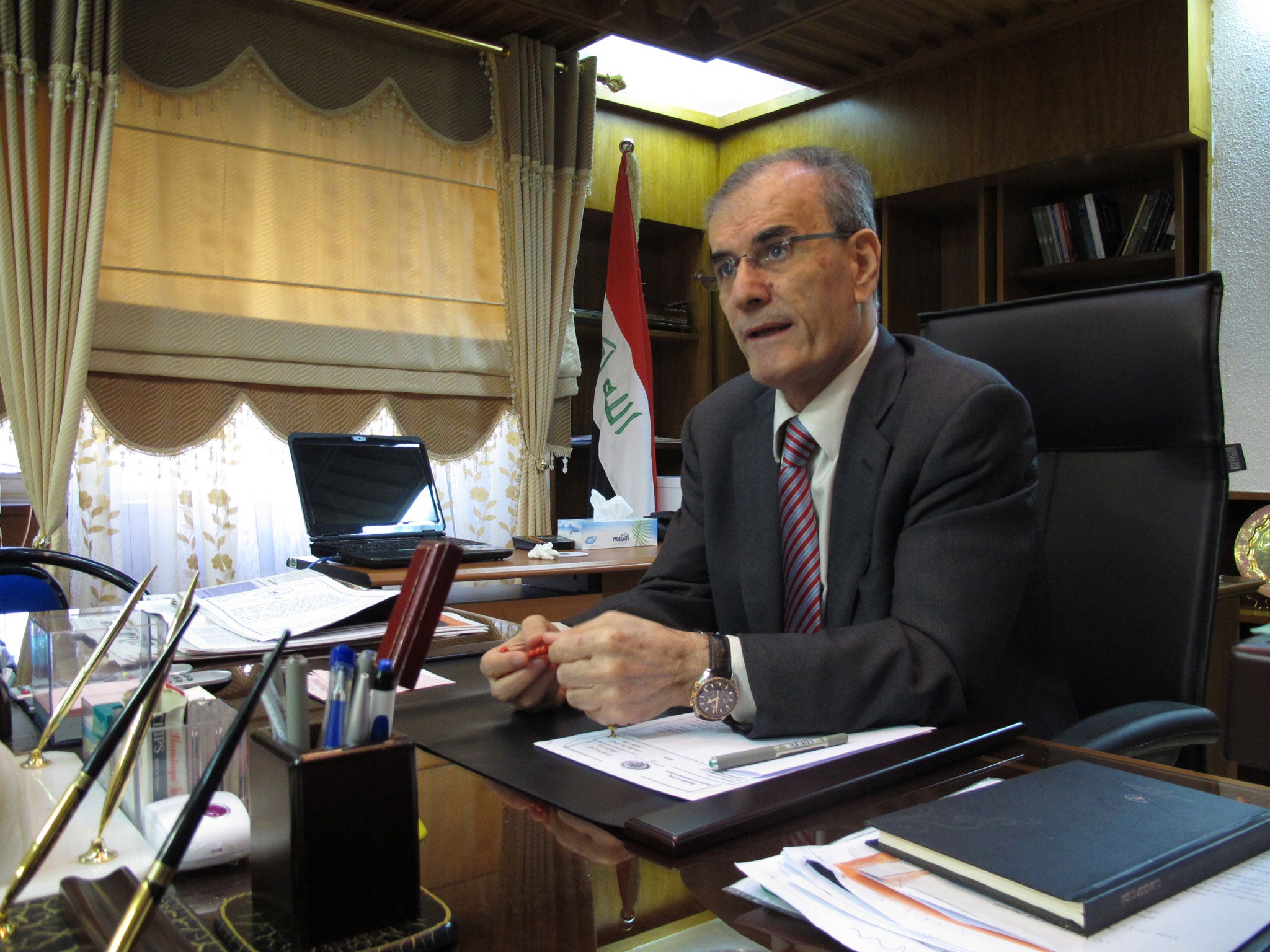 Relishing the challenge: Najmaldin Karim in his Kirkuk office