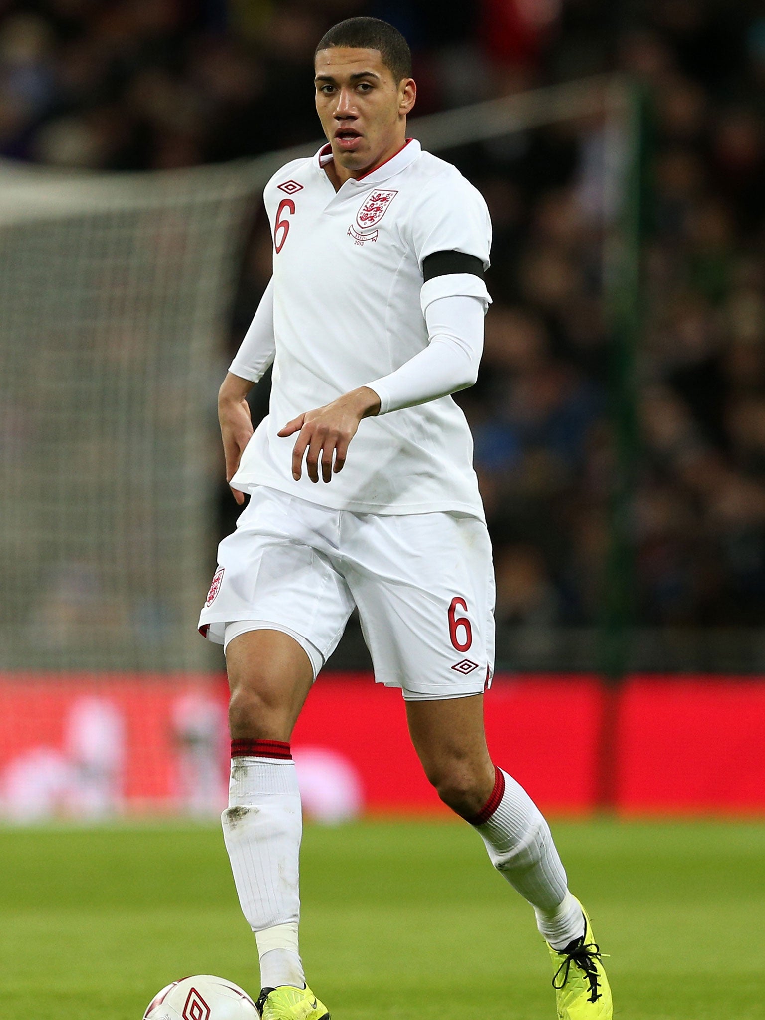 Chris Smalling
Age: 23
Caps: 6 (W4, D1, L1)
Win record: 75%
Debut: 2 Sept 2011, age 21
Bulgaria 0 England 3 
(Euro 2012 qualifer, Sofia)
Goals scored: 0
Goals conceded while on pitch: 4
Yellow/red cards: none
Clean sheets: 3 (50%)
Squads called up for: 7