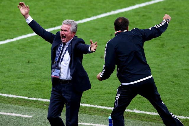 Head Coach Jupp Heynckes of Bayern Munich celebrates after the final whistle (Martin Rose/Getty Images)