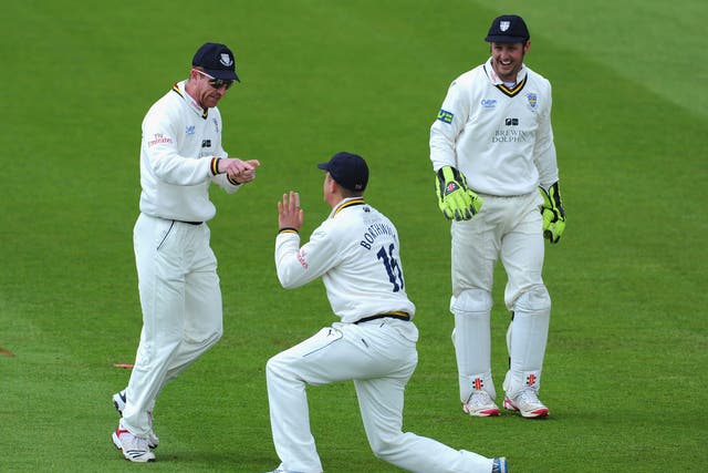 Colly gosh: Durham captain Paul Collingwood (left) celebrates a wicket 