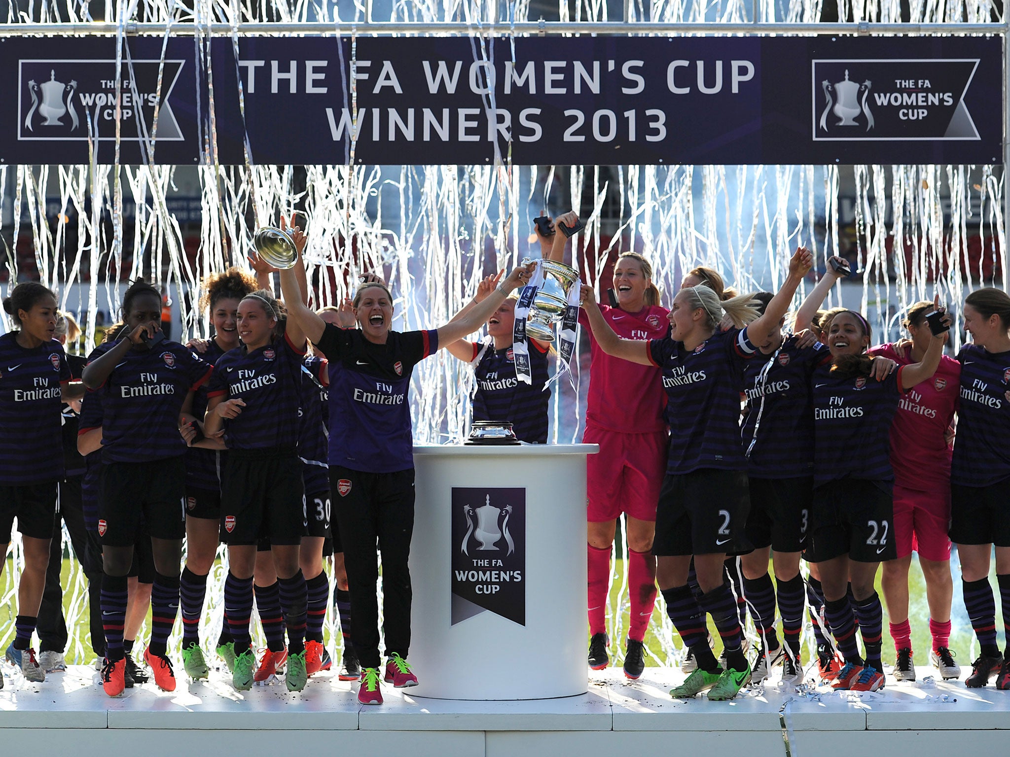 Arsenal Ladies celebrate winning the FA Women's Cup