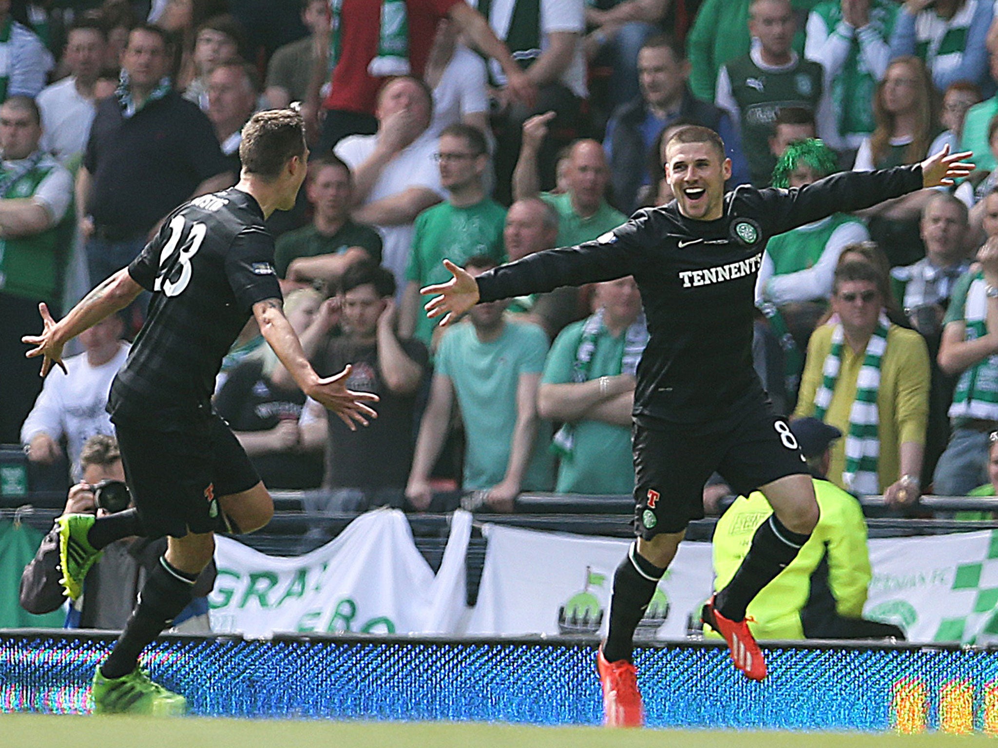 Gary Hooper was Celtic's two-goal hero in yesterday's final