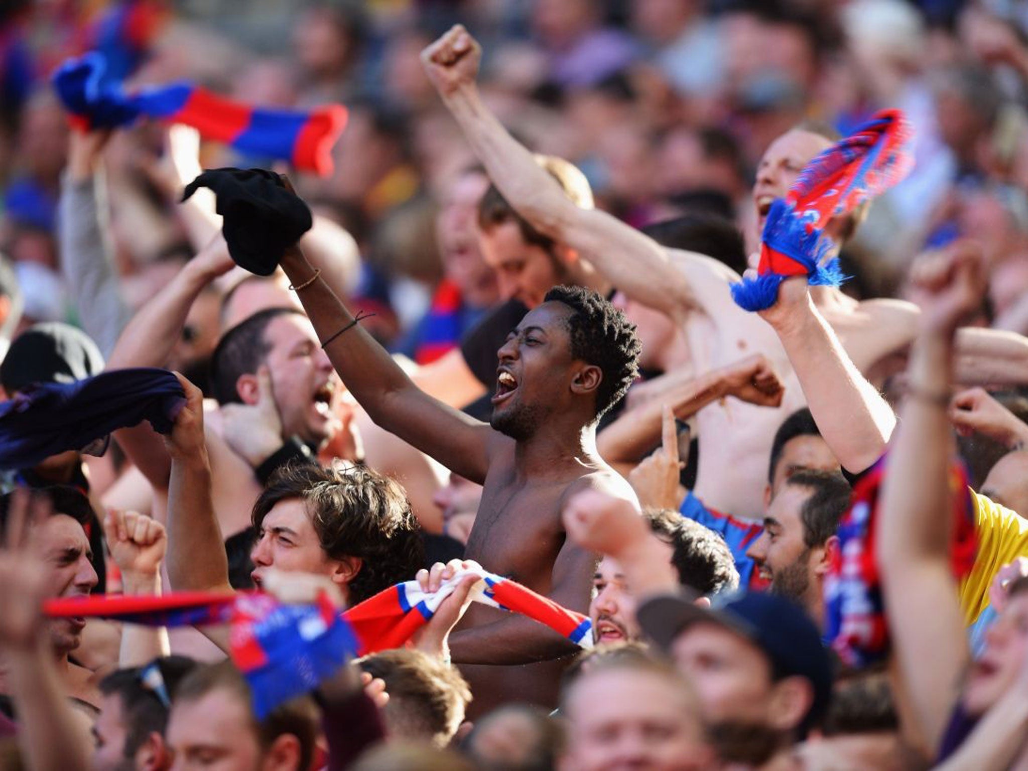 Crystal Palace support their side at the Championship play-off final